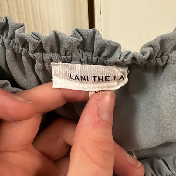 Light Blue Off the Shoulder Blouse - Picture 9 of 9